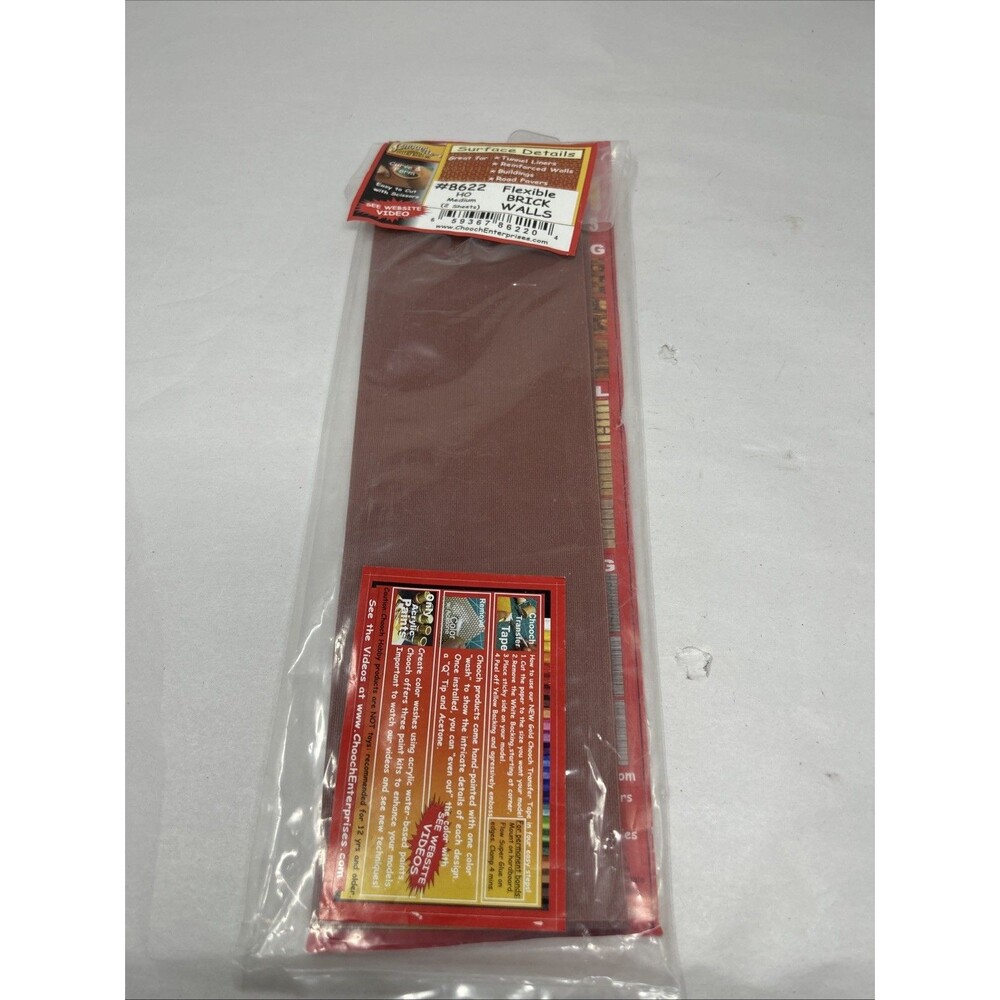 Chooch Enterprises 8622 HO Scale Flexible Brick Walls 2 Sheets in Pack